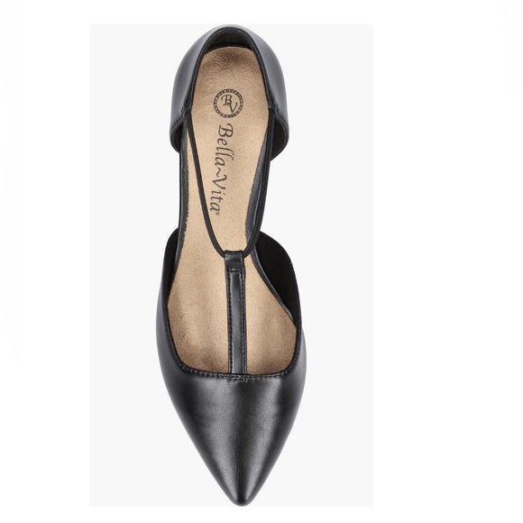 Bella Vita Darby pointed Toe Elastic T-Strap Flats Black Women’s Size 7.5 - Picture 7 of 15